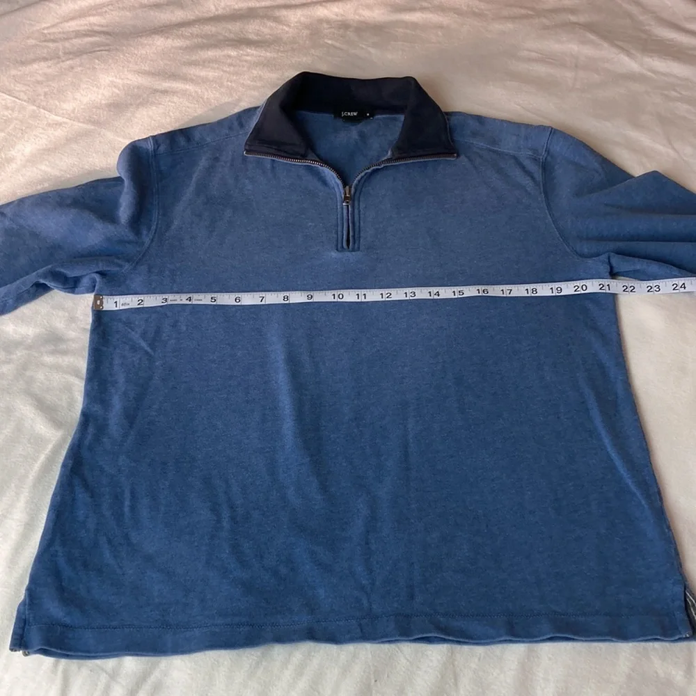 J. Crew blue cotton half-zip sweater size M